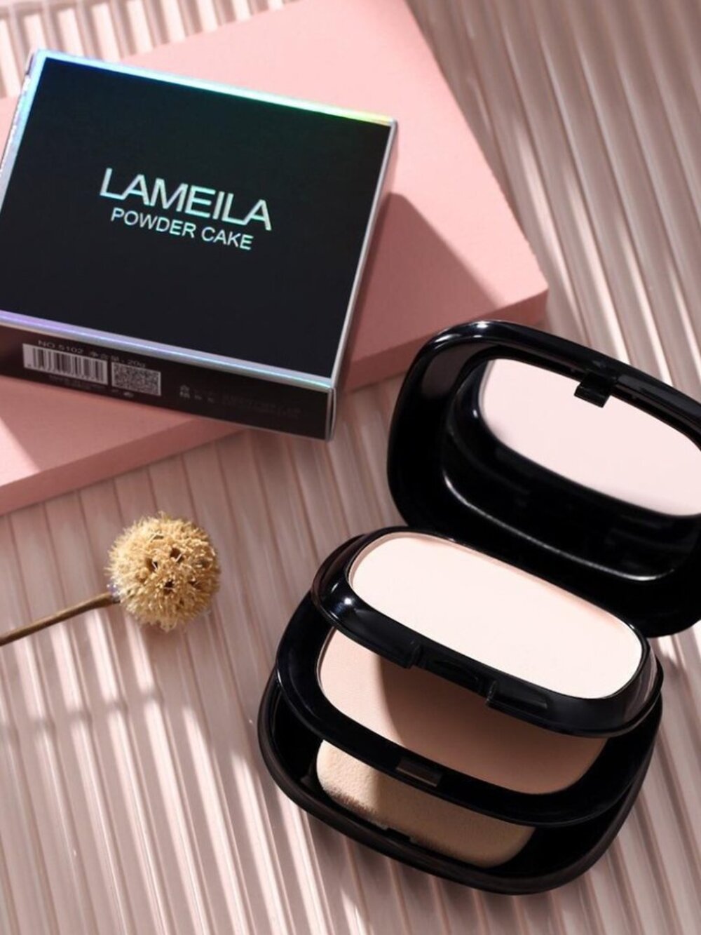 Lameila Oil Control Face Powder Pressed Concealer Foundation -Shade 01